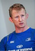 30 March 2013; Leinster's Leo Cullen during a press conference ahead of their Amlin Challenge Cup Quarter-Final with London Wasps  on Friday April 5th. Leinster Rugby Press Conference, Leinster Rugby, UCD, Belfield, Dublin. Picture credit: Stephen McCarthy / SPORTSFILE