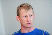 30 March 2013; Leinster's Leo Cullen during a press conference ahead of their Amlin Challenge Cup Quarter-Final with London Wasps  on Friday April 5th. Leinster Rugby Press Conference, Leinster Rugby, UCD, Belfield, Dublin. Picture credit: Stephen McCarthy / SPORTSFILE