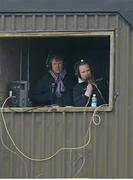 24 March 2013; Commentators Donal O'Grady, left, and Marcus Ó Buachalla during the game. Allianz Hurling League, Division 1A, Clare v Kilkenny, Cusack Park, Ennis, Co. Clare. Picture credit: Diarmuid Greene / SPORTSFILE