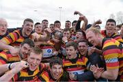 30 March 2013; Lansdowne players celebrate with the cup. Ulster Bank League, Division 1A, Lansdowne v Clontarf, Aviva Stadium, Lansdowne Road, Dublin. Picture credit: Matt Browne / SPORTSFILE