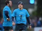 30 March 2013; Ian Madigan, right, and Andrew Goodman, Leinster, during a pre-match warm up session. Celtic League 2012/13, Round 19, Leinster v Ulster, RDS, Ballsbridge, Dublin. Picture credit: Matt Browne / SPORTSFILE