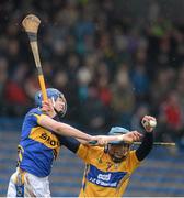 31 March 2013; Patrick O'Connor, Clare, in action against Seamus Callanan, Tipperary. Allianz Hurling League, Division 1A, Tipperary v Clare, Semple Stadium, Thurles, Co. Tipperary. Picture credit: Diarmuid Greene / SPORTSFILE