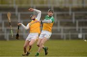 31 March 2013; Rory Hanniffy, Offaly, in action against Stephen Beatty, Antrim. Allianz Hurling League, Division 1B, Antrim v Offaly, Casement Park, Belfast, Co. Antrim. Photo by Sportsfile
