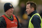 31 March 2013; Antrim manager Frank Dawson, left, and Meath manager Mick O'Dowd after the game. Allianz Football League, Division 3, Antrim v Meath, Casement Park, Belfast, Co. Antrim. Photo by Sportsfile