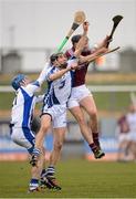 31 March 2013; Aidan Harte, Galway, in action against Shane Walsh, left, and Darragh Fives, Waterford. Allianz Hurling League, Division 1A, Waterford v Galway. Walsh Park, Waterford. Picture credit: Stephen McCarthy / SPORTSFILE