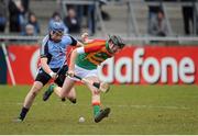 31 March 2013; Simon Lambert, Dublin, in action against Edward Coady, Carlow. Allianz Hurling League, Division 1B, Dublin v Carlow, Parnell Park, Dublin. Picture credit: Tomas Greally / SPORTSFILE