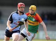 31 March 2013; David Treacy, Dublin, in action against Hugh Paddy O'Byrne, Carlow. Allianz Hurling League, Division 1B, Dublin v Carlow, Parnell Park, Dublin. Picture credit: Tomas Greally / SPORTSFILE