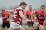 31 March 2013; William Canavan, Tullow, in action against Tullamore. Provincial Towns Cup, Semi-Final, Tullow v Tullamore, Athy RFC, Athy, Co. Kildare. Picture credit: Matt Browne / SPORTSFILE