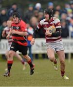 31 March 2013; Andrew Turner, Tullow, in action against Tullamore. Provincial Towns Cup, Semi-Final, Tullow v Tullamore, Athy RFC, Athy, Co. Kildare. Picture credit: Matt Browne / SPORTSFILE