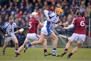 31 March 2013; Maurice Shanahan, Waterford, in action against Niall Donoghue, left, and David Collins, Galway. Allianz Hurling League, Division 1A, Waterford v Galway. Walsh Park, Waterford. Picture credit: Stephen McCarthy / SPORTSFILE