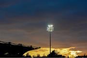 30 March 2013; A general view of the floodlights as the sun sets at the RDS Celtic League 2012/13, Round 19, Leinster v Ulster, RDS, Ballsbridge, Dublin. Picture credit: Brendan Moran / SPORTSFILE