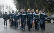 31 March 2013; The Clare team and management make their way back towards Semple Stadium after their warm-up in a nearby GAA pitch. Allianz Hurling League, Division 1A, Tipperary v Clare, Semple Stadium, Thurles, Co. Tipperary. Picture credit: Diarmuid Greene / SPORTSFILE