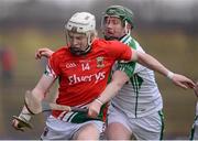 24 March 2013; Sean Regan, Mayo, in action against Gary Hill, London. Allianz Hurling League, Division 2B, Mayo v London. Elverys MacHale Park, Castlebar, Co. Mayo. Picture credit: Stephen McCarthy / SPORTSFILE