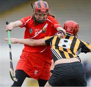 31 March 2013; Katriona Mackey, Cork, in action against Aisling Dunphy, Kilkenny. Irish Daily Star National Camogie League, Division 1, Group 1, Kilkenny v Cork, Nowlan Park, Kilkenny. Picture credit: Brian Lawless / SPORTSFILE