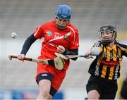 31 March 2013; Aoife Deasy, Cork, in action against Kate McDonald, Kilkenny. Irish Daily Star National Camogie League, Division 1, Group 1, Kilkenny v Cork, Nowlan Park, Kilkenny. Picture credit: Brian Lawless / SPORTSFILE