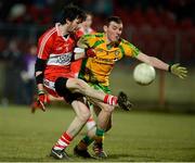 3 April 2013; Kieran Conway, Derry, in action against Kevin McFadden, Donegal. Cadbury Ulster GAA Football Under 21 Championship, Semi-Final, Donegal v Derry, Healy Park, Omagh, Co. Tyrone. Picture credit: Oliver McVeigh / SPORTSFILE