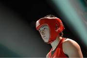 24 March 2013; Ireland's Katie Taylor ahead of her bout with Bulgaria's Denista Eliseeva. Katie Taylor The Road to Rio - Castlebar, Royal Theatre, Castlebar, Co. Mayo. Picture credit: Stephen McCarthy / SPORTSFILE