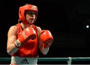 24 March 2013; Ireland's Katie Taylor during her bout with Bulgaria's Denista Eliseeva. Katie Taylor The Road to Rio - Castlebar, Royal Theatre, Castlebar, Co. Mayo. Picture credit: Stephen McCarthy / SPORTSFILE