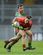 17 March 2013; Alan Hubbard, Ballymun Kickhams, in action against Damien Kelleher, St Brigid's. AIB GAA Football All-Ireland Senior Club Championship Final, Ballymun Kickhams, Dublin, v St Brigid's, Roscommon. Croke Park, Dublin. Picture credit: Stephen McCarthy / SPORTSFILE