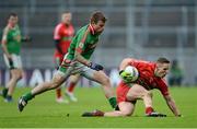 17 March 2013; Alan Hubbard, Ballymun Kickhams, in action against Damien Kelleher, St Brigid's. AIB GAA Football All-Ireland Senior Club Championship Final, Ballymun Kickhams, Dublin, v St Brigid's, Roscommon. Croke Park, Dublin. Picture credit: Stephen McCarthy / SPORTSFILE