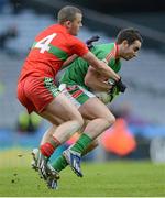 17 March 2013; Conor McHugh, St Brigid's, in action against Enda Dolan, Ballymun Kickhams. AIB GAA Football All-Ireland Senior Club Championship Final, Ballymun Kickhams, Dublin, v St Brigid's, Roscommon. Croke Park, Dublin. Picture credit: Stephen McCarthy / SPORTSFILE