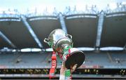 17 March 2013; St Brigid's players celebrate with the Andy Merrigan cup. AIB GAA Football All-Ireland Senior Club Championship Final, Ballymun Kickhams, Dublin, v St Brigid's, Roscommon. Croke Park, Dublin. Picture credit: Stephen McCarthy / SPORTSFILE