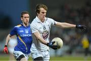 3 April 2013; Paddy Brophy, Kildare, in action against Andrew Dalton, Longford. Cadbury Leinster GAA Football Under 21 Championship Final, Longford v Kildare, O'Moore Park, Portlaoise, Co. Laois. Picture credit: Matt Browne / SPORTSFILE