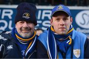 5 April 2013; Leinster supporters Martin Russell, from Navan Road, Dublin, left, and Sean Russell, from Glenageary, Co. Dublin, at the game. Amlin Challenge Cup Quarter-Final 2012/13, London Wasps v Leinster, Adams Park, High Wycombe, England. Picture credit: Brendan Moran / SPORTSFILE