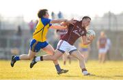 6 April 2013; Sean Moran, Galway, in action against David Murray, Roscommon. Cadbury Connacht GAA Football Under 21 Championship Final, Roscommon v Galway, Dr. Hyde Park, Roscommon. Picture credit: Stephen McCarthy / SPORTSFILE
