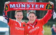 7 April 2013; Shane, left, and Conor Hannon, from Killaloe, Co. Limerick, at the game. Heineken Cup Quarter-Final 2012/13, Harlequins v Munster, Twickenham Stoop, Twickenham, London, England. Picture credit: Brendan Moran / SPORTSFILE