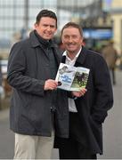 7 April 2013; European Tour golfers Peter Lawrie, left, and Damien McGrane at the day's races. Curragh Racecourse, The Curragh, Co. Kildare. Picture credit: Matt Browne / SPORTSFILE