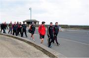 7 April 2013; The Munster A team make their way from the team hotel along the seafront to the ground. British & Irish Cup Quarter-Final, Cornish Pirates v Munster A, The Mennaye Field, Cornwall, England. Picture credit: Dan Mullan / SPORTSFILE