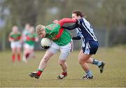 7 April 2013; Cora Staunton, Mayo, in action against Siobhan McGrath, Dublin. TESCO HomeGrown Ladies National Football League, Division 2, Round 7, Dublin v Mayo, Naomh Mearnóg, Portmarnock, Co. Dublin. Picture credit: Barry Cregg / SPORTSFILE