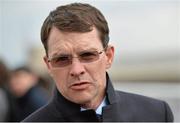 7 April 2013; Trainer Aidan O’Brien after he sent out Moth to win the Cancer Clinic Research Trust European Breeders Fund Fillies Maiden. Curragh Racecourse, The Curragh, Co. Kildare. Picture credit: Matt Browne / SPORTSFILE