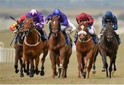 7 April 2013; Custom Cut, left, with Ronan Whelan up, on the way to winning the Big Bad Bob Gladness Stakes. Curragh Racecourse, The Curragh, Co. Kildare. Picture credit: Matt Browne / SPORTSFILE