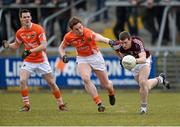 7 April 2013; Keith Kelly, Galway, in action against Charlie Vernon, Armagh. Allianz Football League, Division 2, Armagh v Galway, Athletic Grounds, Armagh. Photo by Sportsfile