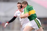 7 April 2013; Tomás Ó Sé, Kerry, in action against Mark Donnelly, Tyrone. Allianz Football League, Division 1, Tyrone v Kerry, Healy Park, Omagh, Co. Tyrone. Picture credit: Stephen McCarthy / SPORTSFILE