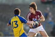 6 April 2013; James Shaughnessy, Galway, in action against Donie Smith, Roscommon. Cadbury Connacht GAA Football Under 21 Championship Final, Roscommon v Galway, Dr. Hyde Park, Roscommon. Picture credit: Stephen McCarthy / SPORTSFILE