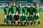 6 February 2013; The Republic of Ireland team, back row, from left, Derrick Williams, Shane Duffy, Sean McGinty, Kane Ferdinand, Matt Doherty, Aiden O'Brien, front row, from left, Anthony Forde, Aaron McCarey, Callum Reilly, Samir Carruthers and Sean Murray. U21 International Friendly, Republic of Ireland v Netherlands, Tallaght Stadium, Tallaght, Dublin. Picture credit: Stephen McCarthy / SPORTSFILE