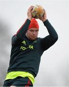 9 April 2013; Munster's Peter O'Mahony in action during squad training ahead of their Celtic League game against Leinster on Saturday. Munster Rugby Squad Training, University of Limerick, Limerick. Picture credit: Diarmuid Greene / SPORTSFILE