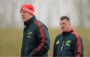 9 April 2013; Munster's Paul O'Connell, left, and head coach Rob Penney during squad training ahead of their Celtic League game against Leinster on Saturday. Munster Rugby Squad Training, University of Limerick, Limerick. Picture credit: Diarmuid Greene / SPORTSFILE