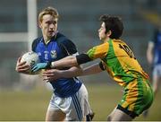 10 April 2013; Turloch Mooney, Cavan, in action against Ryan McHugh, Donegal. Cadbury Ulster GAA Football Under 21 Championship Final, Cavan v Donegal, Brewster Park, Enniskillen, Co. Fermanagh. Picture credit: Oliver McVeigh / SPORTSFILE