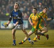 10 April 2013; Enda O'Reilly, Cavan, in action against Ciaran Cannon, Donegal. Cadbury Ulster GAA Football Under 21 Championship Final, Cavan v Donegal, Brewster Park, Enniskillen, Co. Fermanagh. Picture credit: Oliver McVeigh / SPORTSFILE