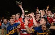 10 April 2013; Cork captain Damien Cahalane, along with team-mates, celebrates with the cup after victory over Tipperary. Cadbury Munster GAA Football Under 21 Championship Final, Tipperary v Cork, Semple Stadium, Thurles, Co. Tipperary. Picture credit: Diarmuid Greene / SPORTSFILE