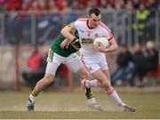 7 April 2013; Cathal McCarron, Tyrone, is tackled by Darran O'Sullivan, Kerry. Allianz Football League, Division 1, Tyrone v Kerry, Healy Park, Omagh, Co. Tyrone. Picture credit: Stephen McCarthy / SPORTSFILE