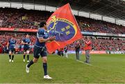 13 April 2013; Leinster players, from left, Rob Kearney, Jamie Heaslip and Isa Nacewa make their way out for the start of the game. Celtic League 2012/13, Round 20, Munster v Leinster, Thomond Park, Limerick. Picture credit: Diarmuid Greene / SPORTSFILE