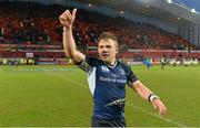13 April 2013; Ian Madigan, Leinster, acknowledges supporters after victory over Munster. Celtic League 2012/13, Round 20, Munster v Leinster, Thomond Park, Limerick. Picture credit: Diarmuid Greene / SPORTSFILE