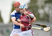14 April 2013; John Shaw, Westmeath, in action against Matthew Whelan, Laois. Allianz Hurling League, Division 2, Final, Laois v Westmeath, O'Connor Park, Tullamore, Co. Offaly. Picture credit: Matt Browne / SPORTSFILE