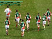 14 April 2013; Mayo players run out ahead of the game. Allianz Football League, Division 1, Semi-Final, Dublin v Mayo, Croke Park, Dublin. Picture credit: Stephen McCarthy / SPORTSFILE