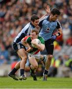 14 April 2013; Colm Boyle, Mayo, in action against Kevin O'Brien, left, and Michael Darragh Macauley, Dublin. Allianz Football League, Division 1, Semi-Final, Dublin v Mayo, Croke Park, Dublin. Picture credit: Ray McManus / SPORTSFILE